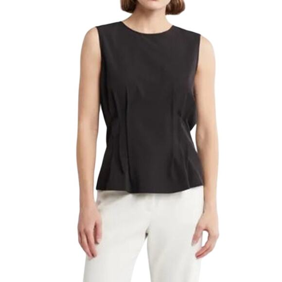 Dkny Tops - DKNY Women's Sleeveless Zipper Peplum Top in Black